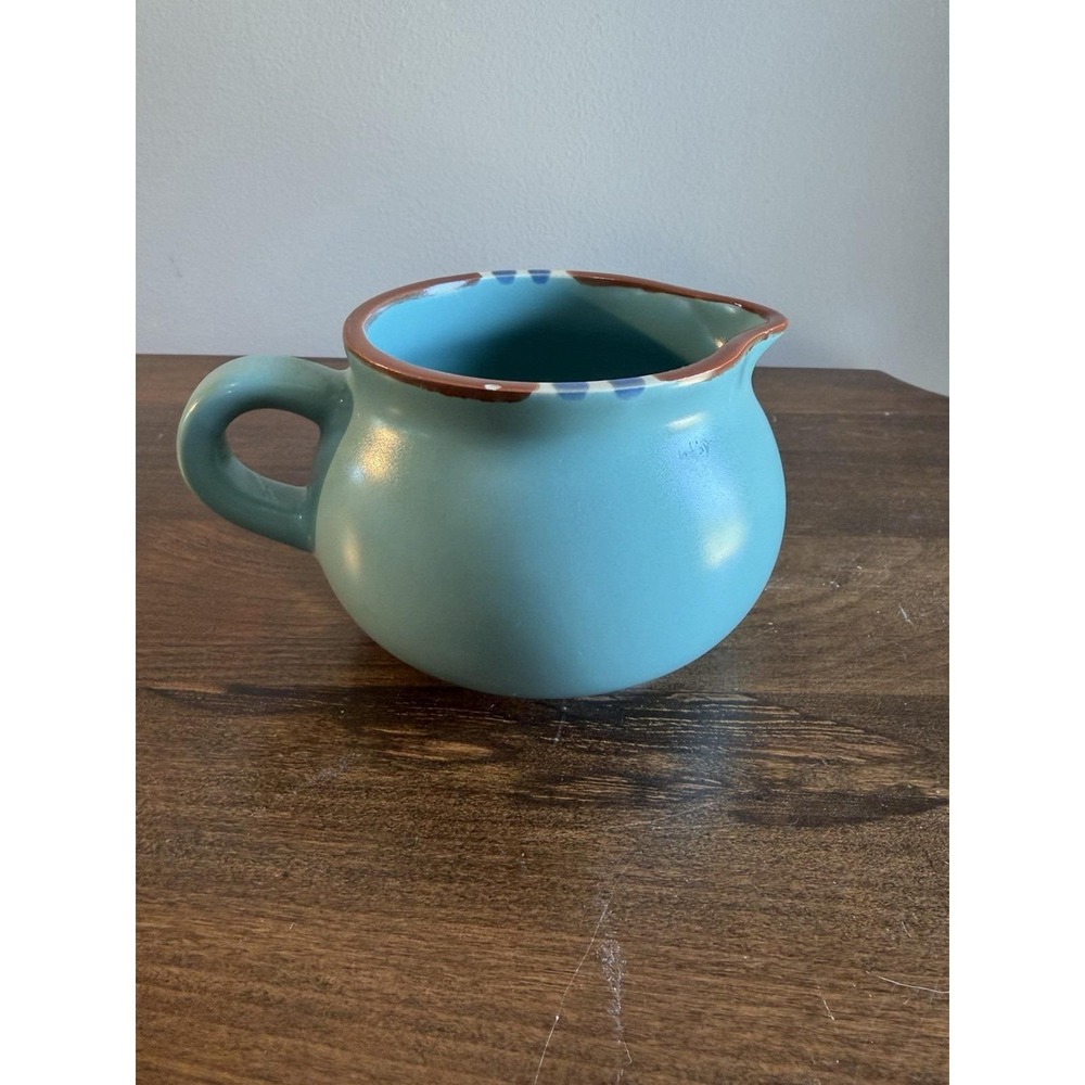 Dansk Turquoise Mesa Stoneware Small Creamer Pitcher Japan 3.25"